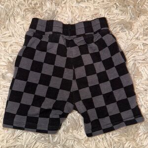 Kids Black and Gray Checkered Bamboo Little Sleepies Elastic Shorts 18-24